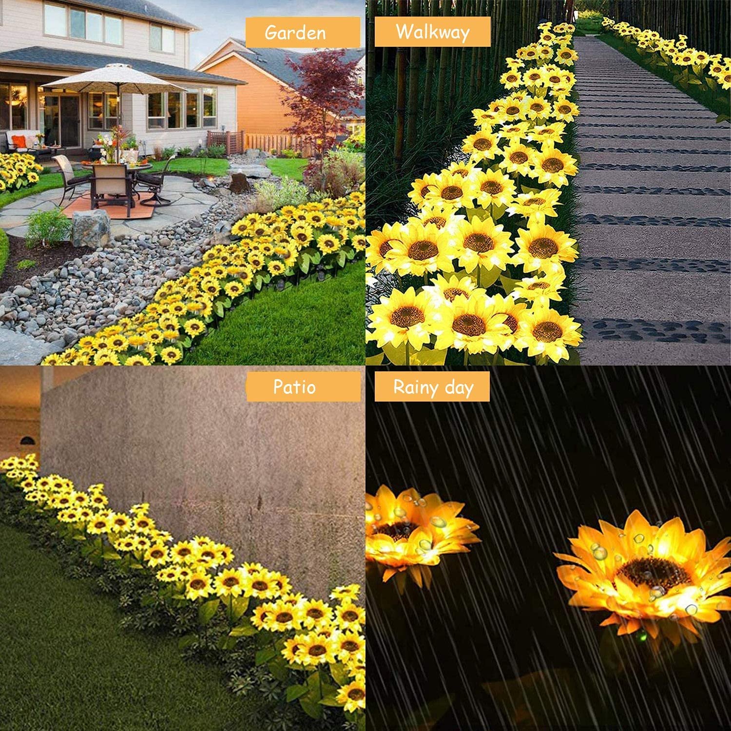 Art of Aurra Outdoor Sunflower 26'' Solar Decorative Lights for Garden Patio Backyard (2 Pack)