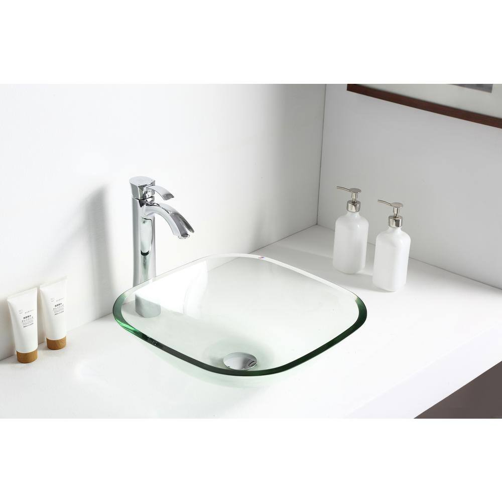 ANZZI Cadenza Series Deco-Glass Vessel Sink in Lustrous Clear LS-AZ074