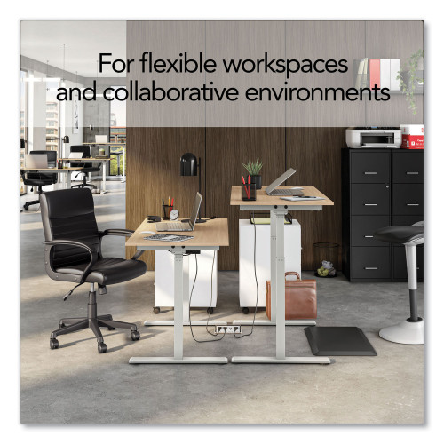 Union and Scale Essentials Electric Sit-Stand Two-Column Workstation， 47.2