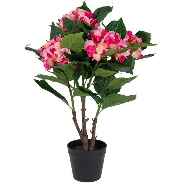 Hydrangea Flower Artificial Potted Plant Pink green