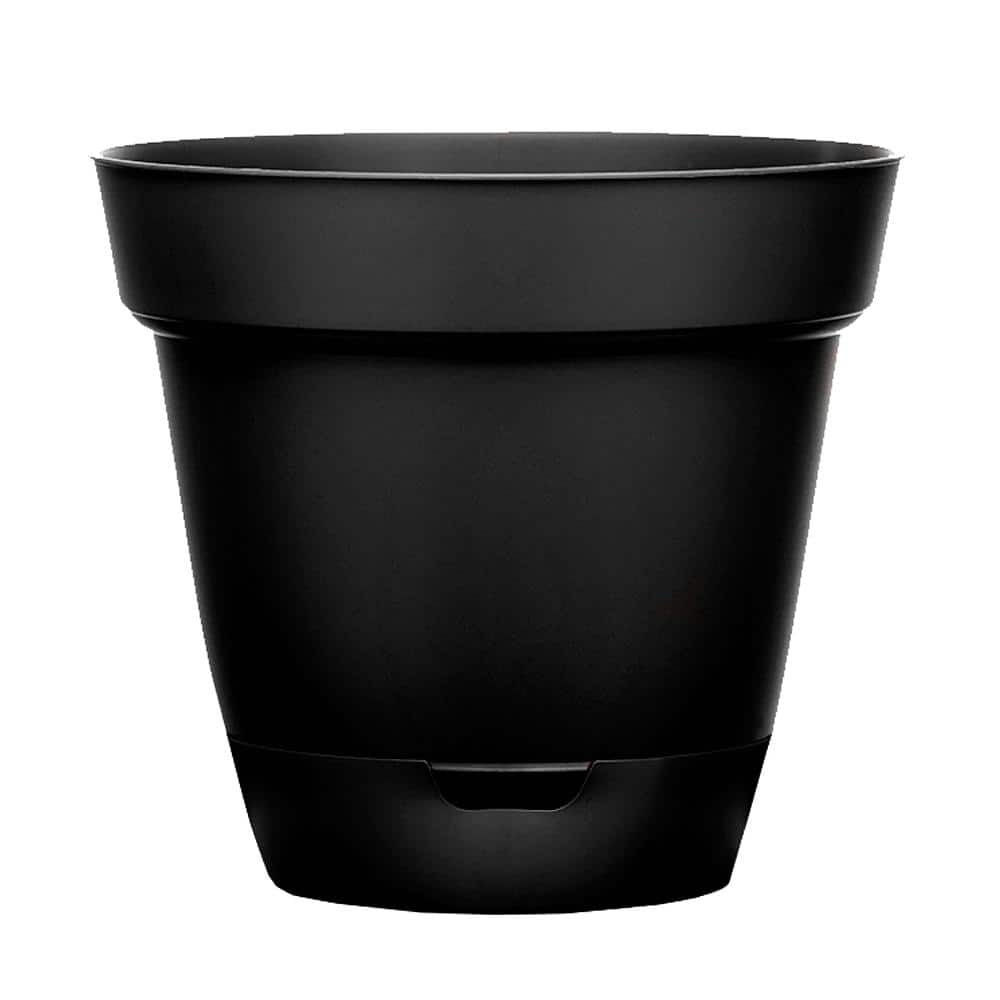 Southern Patio Graff Medium 11.9 in. x 10.7 in. 1 Qt. Black Resin Self-Watering Indoor/Outdoor Planter GS1208BK