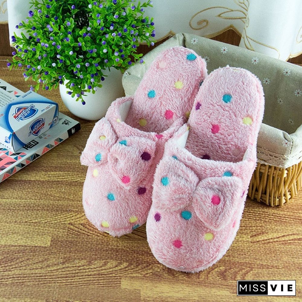 Women Cute Warm Soft Plush Slipper Ladies Home Non-Slip Slippers Indoor Shoes