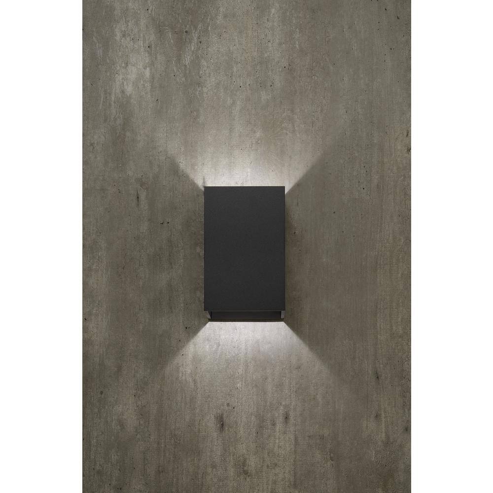 Home Decorators Collection Greeleyville 1-Light Sand Black Outdoor Integrated LED Wall Lantern Sconce 23751