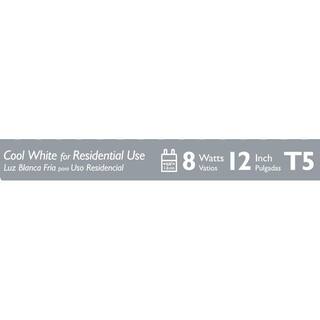 Philips 8-Watt 12 in. Linear T5 Fluorescent Tube Light Bulb Cool White (4100K) (1-Pack) 546473