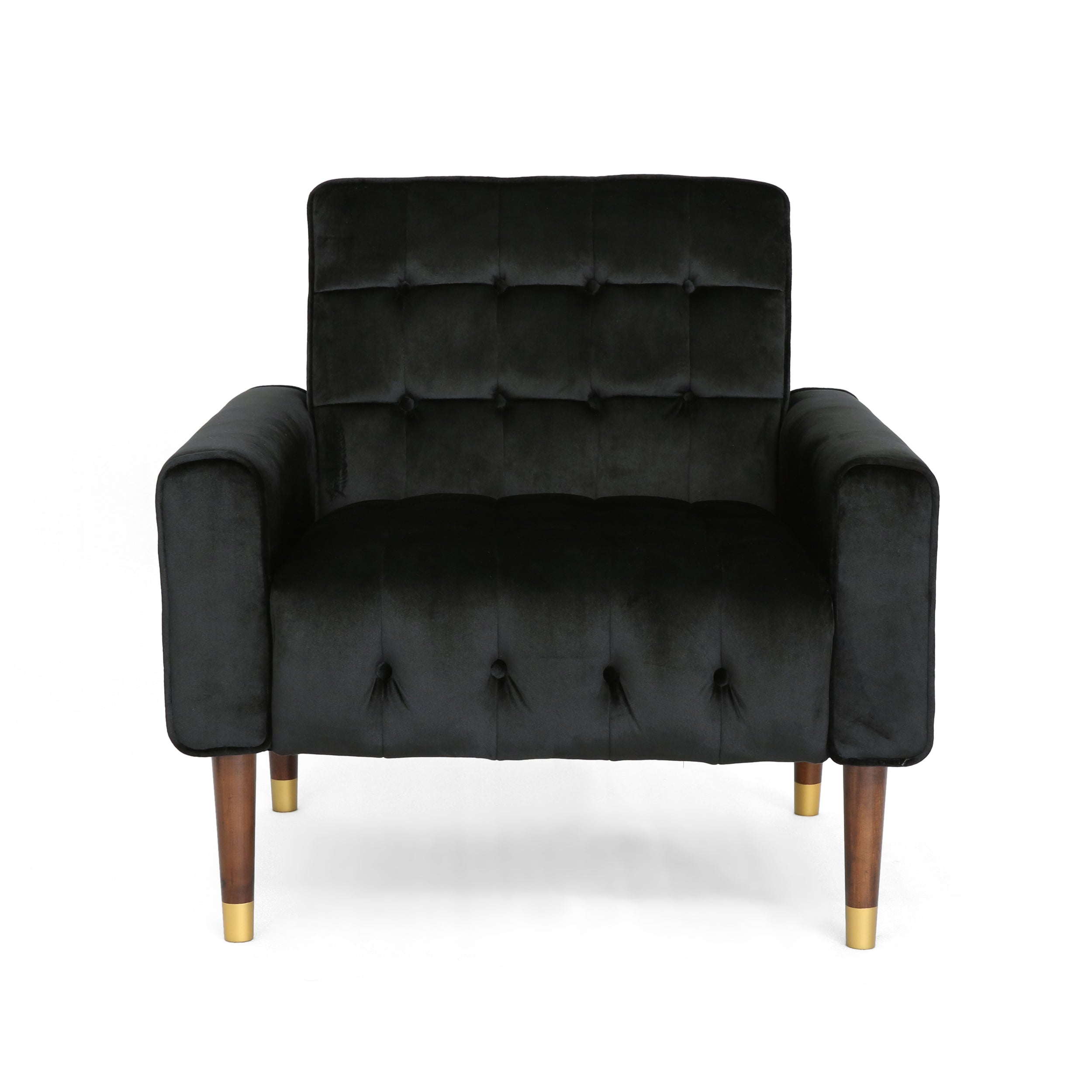 Betsy Velvet Armchair, Modern Glam, Button-Tufted, Waffle Stitching