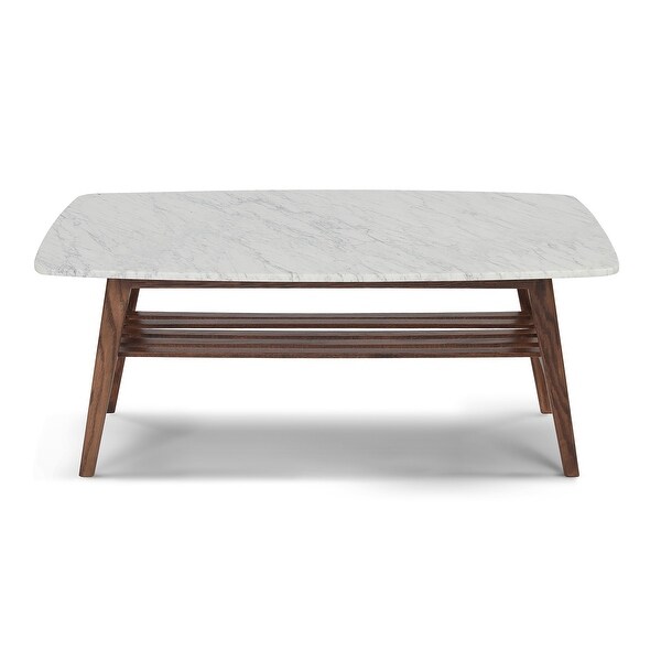 Beautiful Italian Carrara White Marble Coffee Table For A Modernized And Stylish Living Room