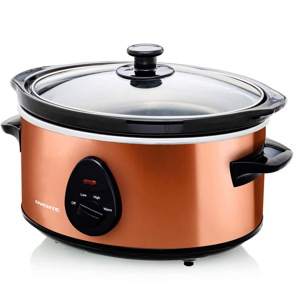 OVENTE SLO35ACO1 3.7 qt. Copper Electric Slow Cooker with 3 Temperature Settings SLO35ACO1