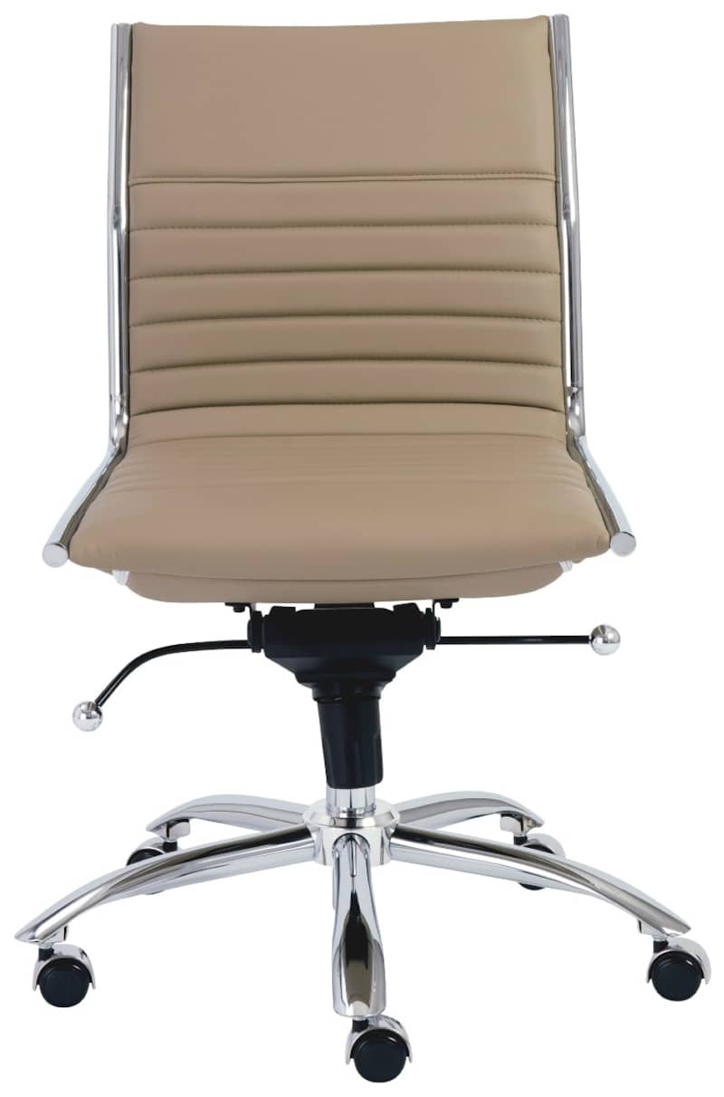 Euro Style Taupe Dirk Low Back Without Armrests Office Chair