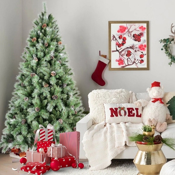 Spray White Christmas Tree with Decorations