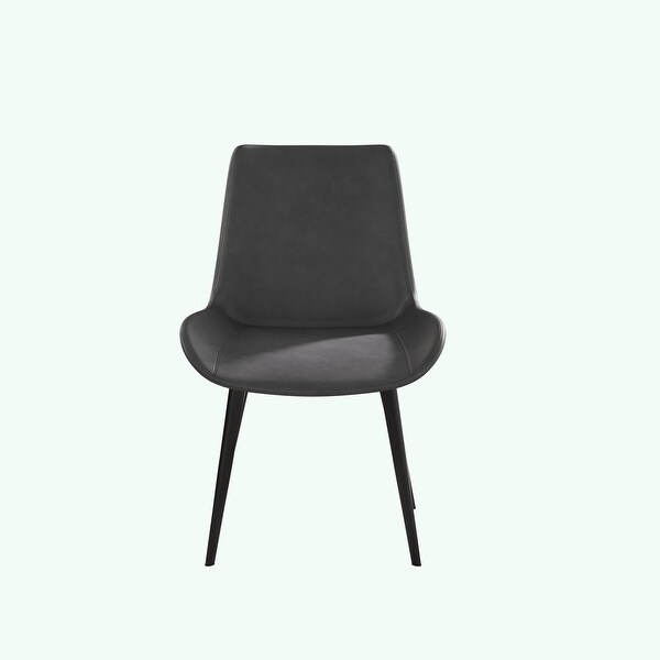 2pcs Dining Chair with Black Metal Leg