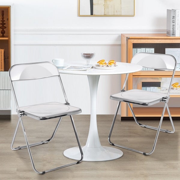 Modern Transparent Acrylic Folding Chair with Metal Frame