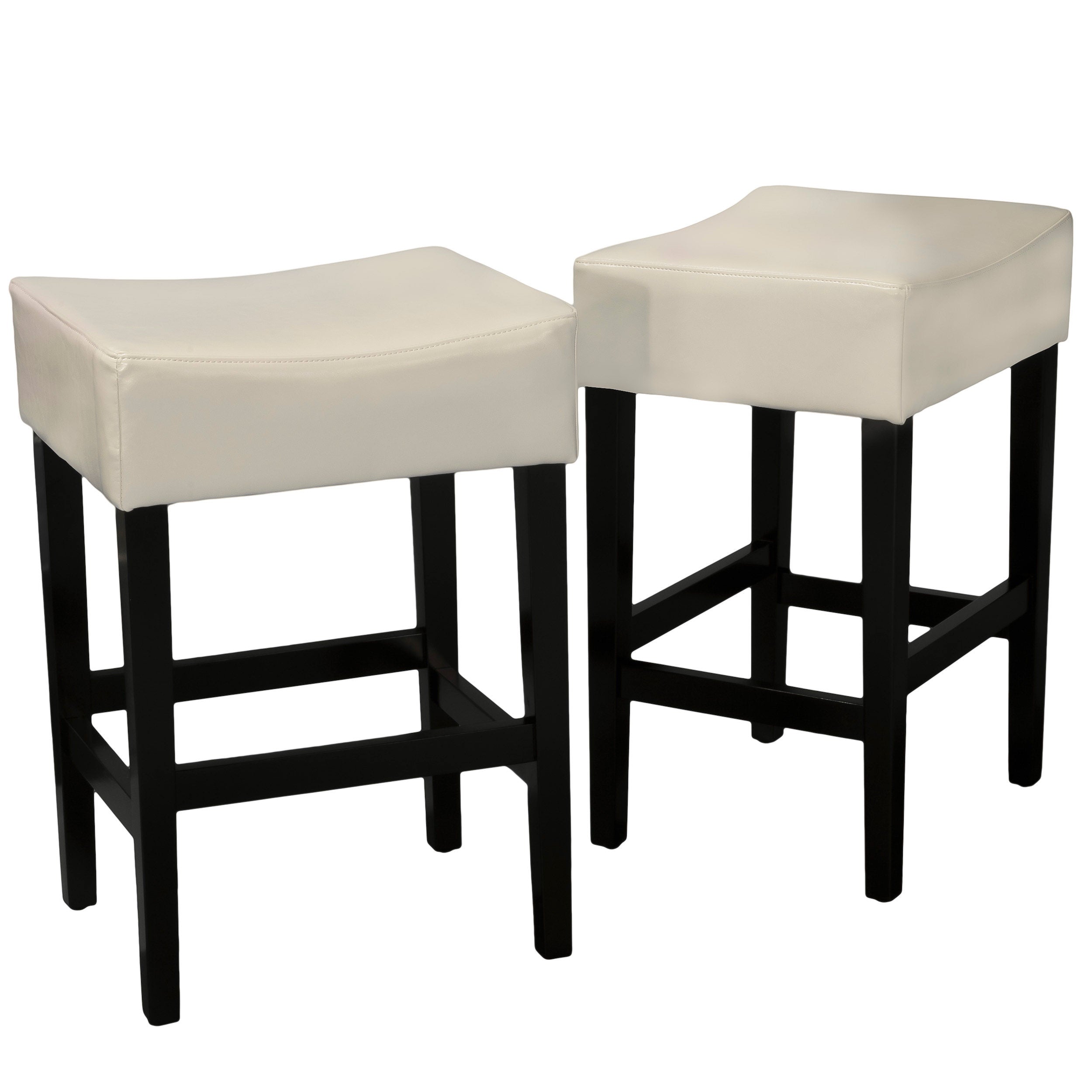 Duff 26-Inch Backless Leather Counter Stools (Set of 2)