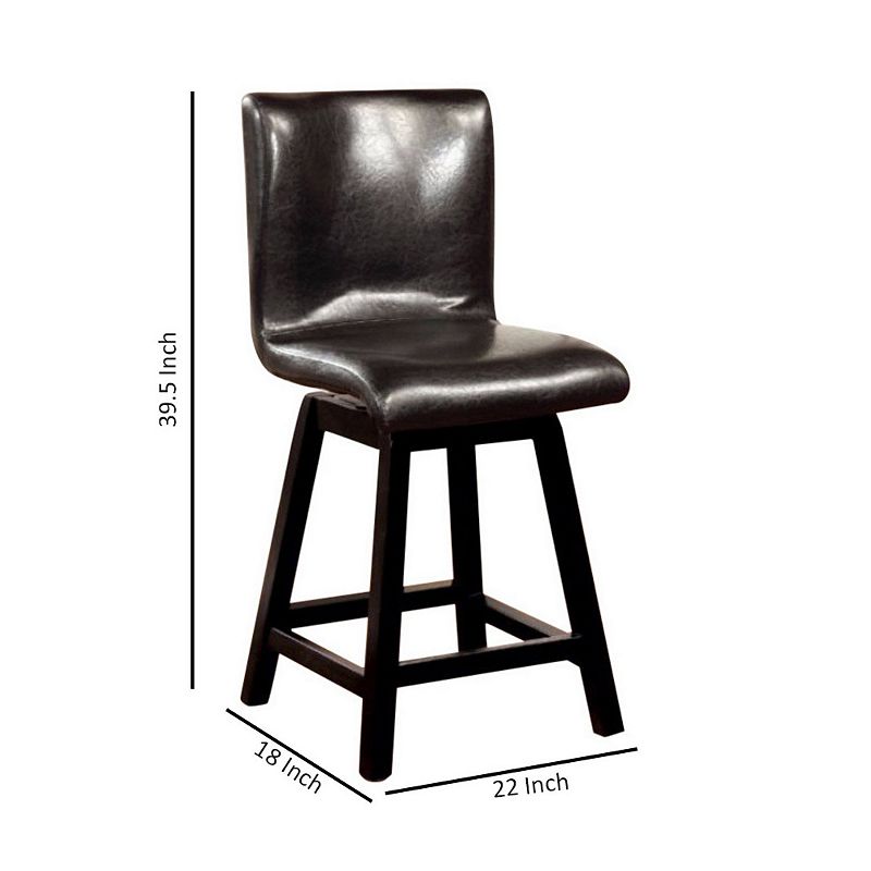 Hurley Counter Height Chair， Black Finish， Set of 2