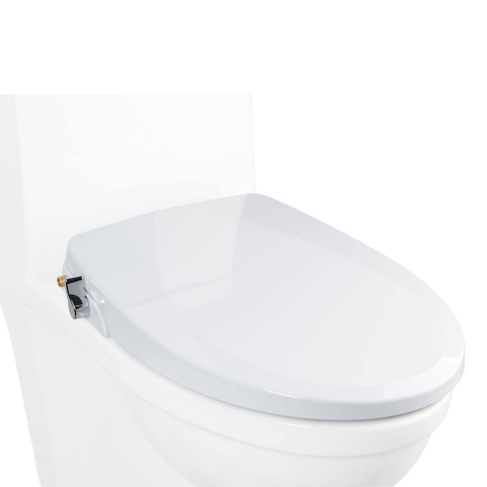 Alpha Bidet Non-Electric Bidet Seat for Elongated Toilets in White ONEV2