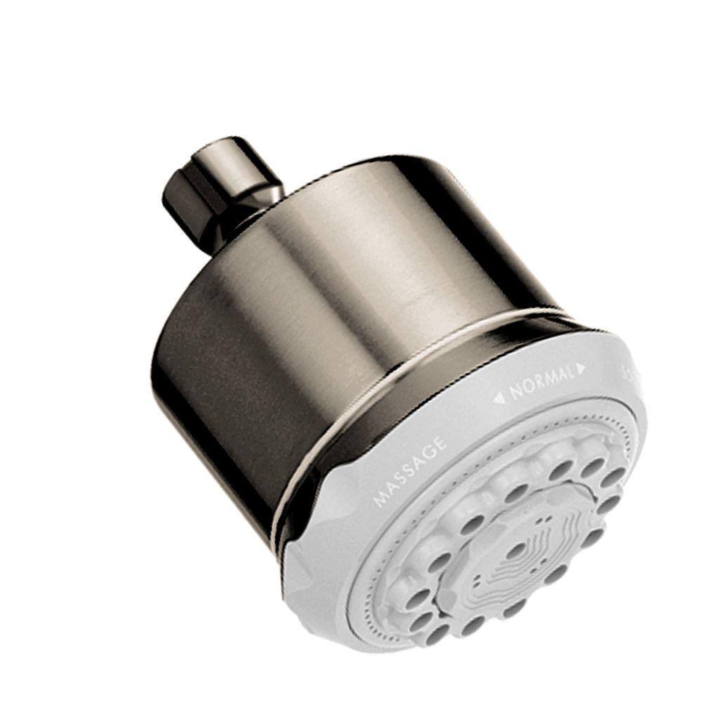 Clubmaster 3-Spray Patterns 2.5 GPM 4 in.wall Fixed Shower Head in Brushed Nickel 28496821