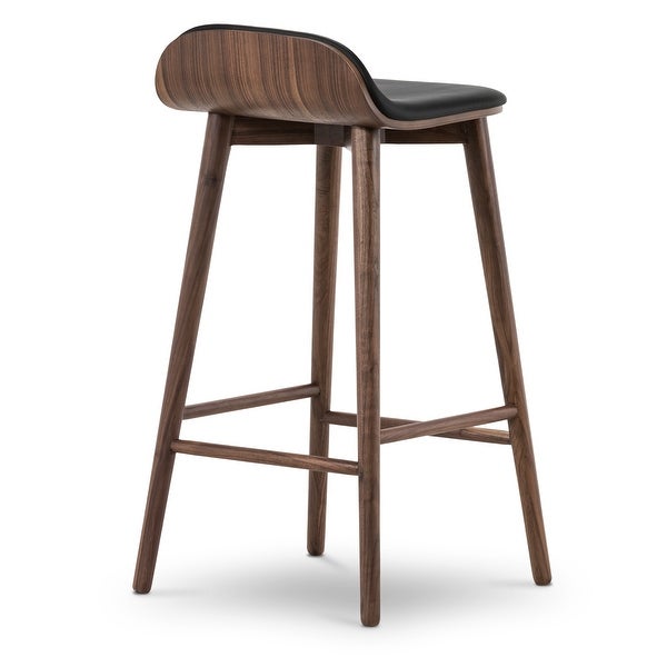 Poly and Bark Notello Leather Counter Stool - Solid Wood Frame