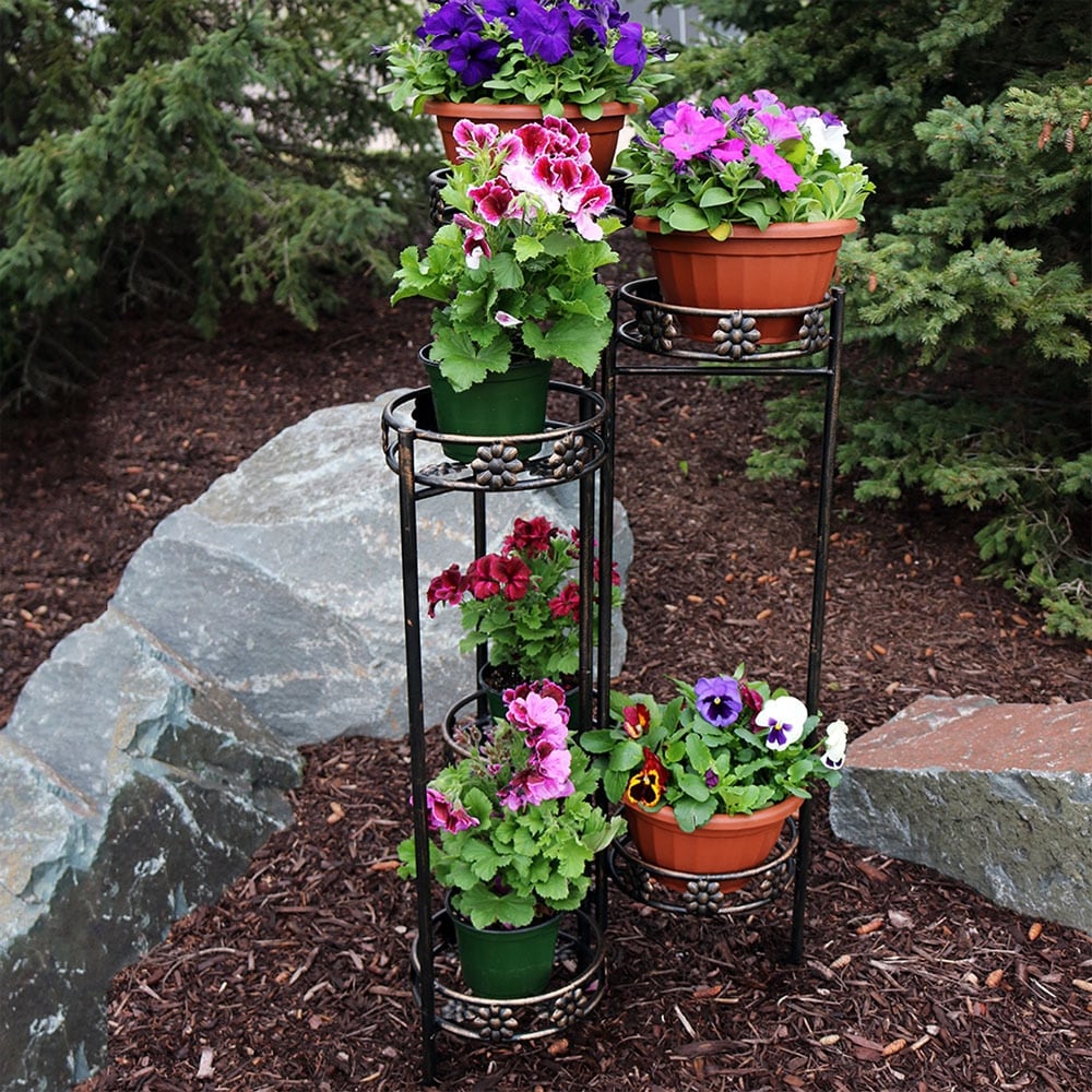 6 Tiered Metal Folding Plant Flower Pot Stand   45\