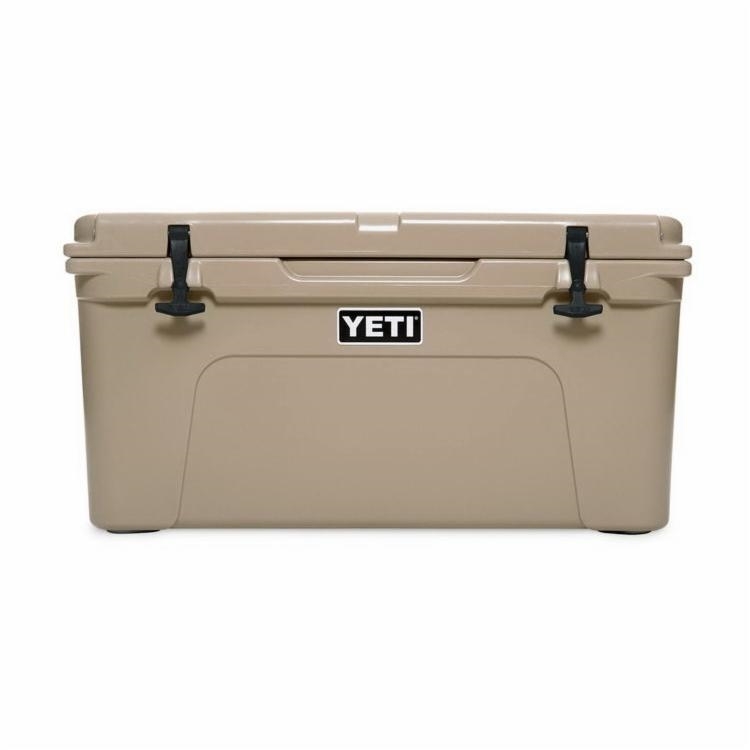 YETI Tundra YT65T Ice Cooler， 52 lb Ice， 42 Cans Beer Capacity， Polyethylene， Desert Tan， Polyester Handle