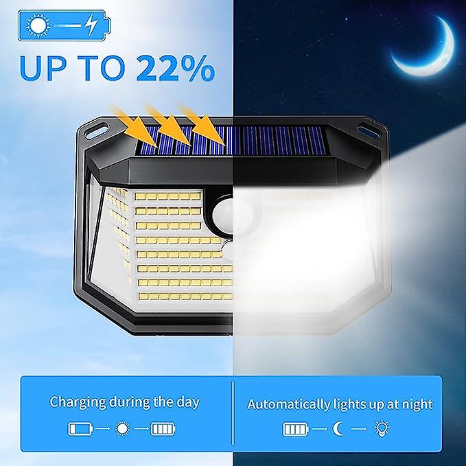 Solar Graden Lights Outdoor Super Bright Wireless 178 Led Solar Wall Lights 270 Wide Angle Solar Motion Sensor Lights Ip65 Waterproof Outside Solar Po