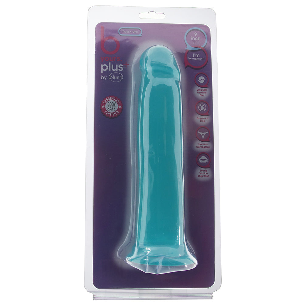 B Yours Thrill n' Drill 9 Inch Dildo in Teal