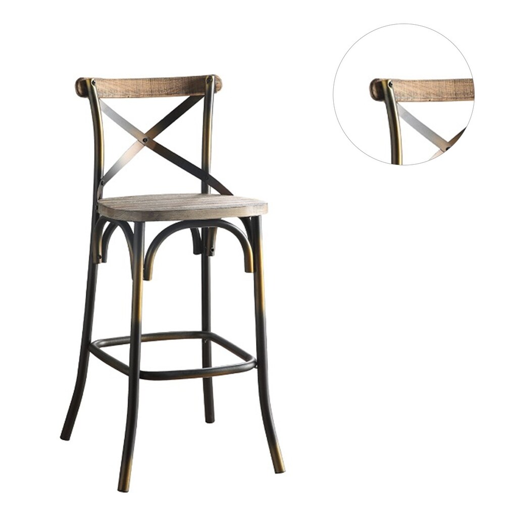 Metal Bar Chair with X Backrest Design