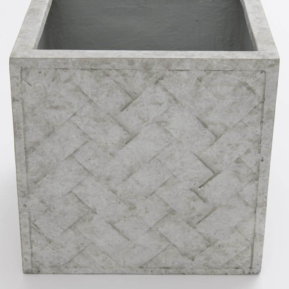 Grandmother's Basket 15.75 in. Square Marble Washed Glass-Fiber Reinforced Concrete Planter MS26