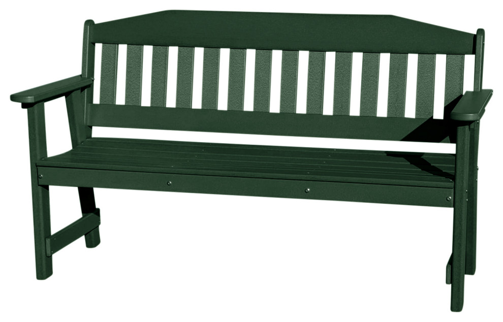 Phat Tommy  Weather Outdoor Bench   5 ft Garden Bench with Back   Contemporary   Outdoor Benches   by Buyers Choice USA  Houzz