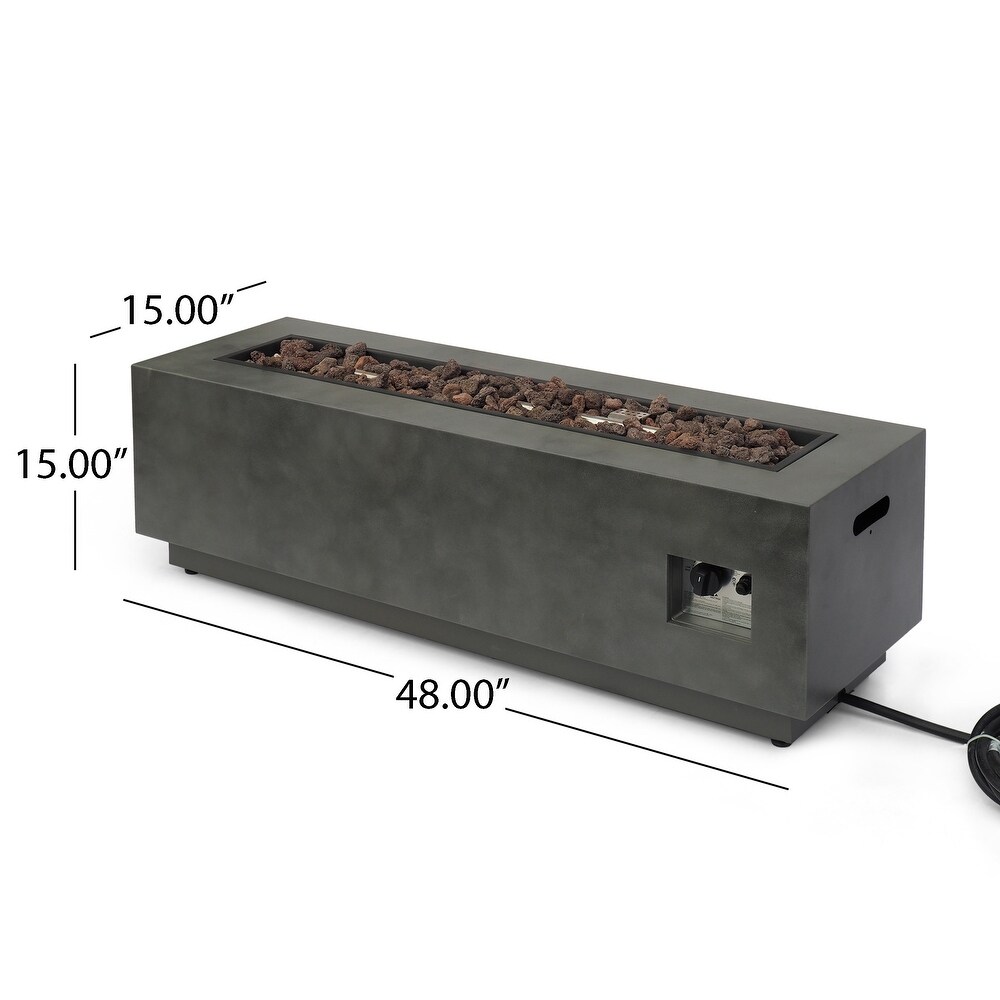 Wellington Outdoor 50 000 BTU Rectangular Fire Pit (No Tank Holder) by Christopher Knight Home