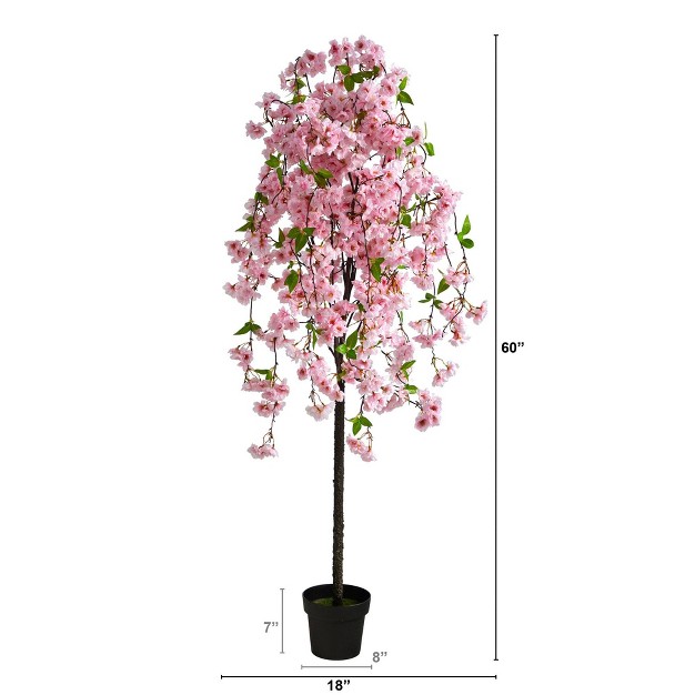 Nearly Natural 5-ft Cherry Blossom Artificial Tree