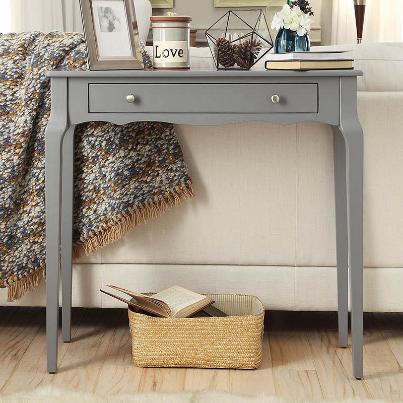 HomeVance Isabella 1-Drawer Scalloped Console Table