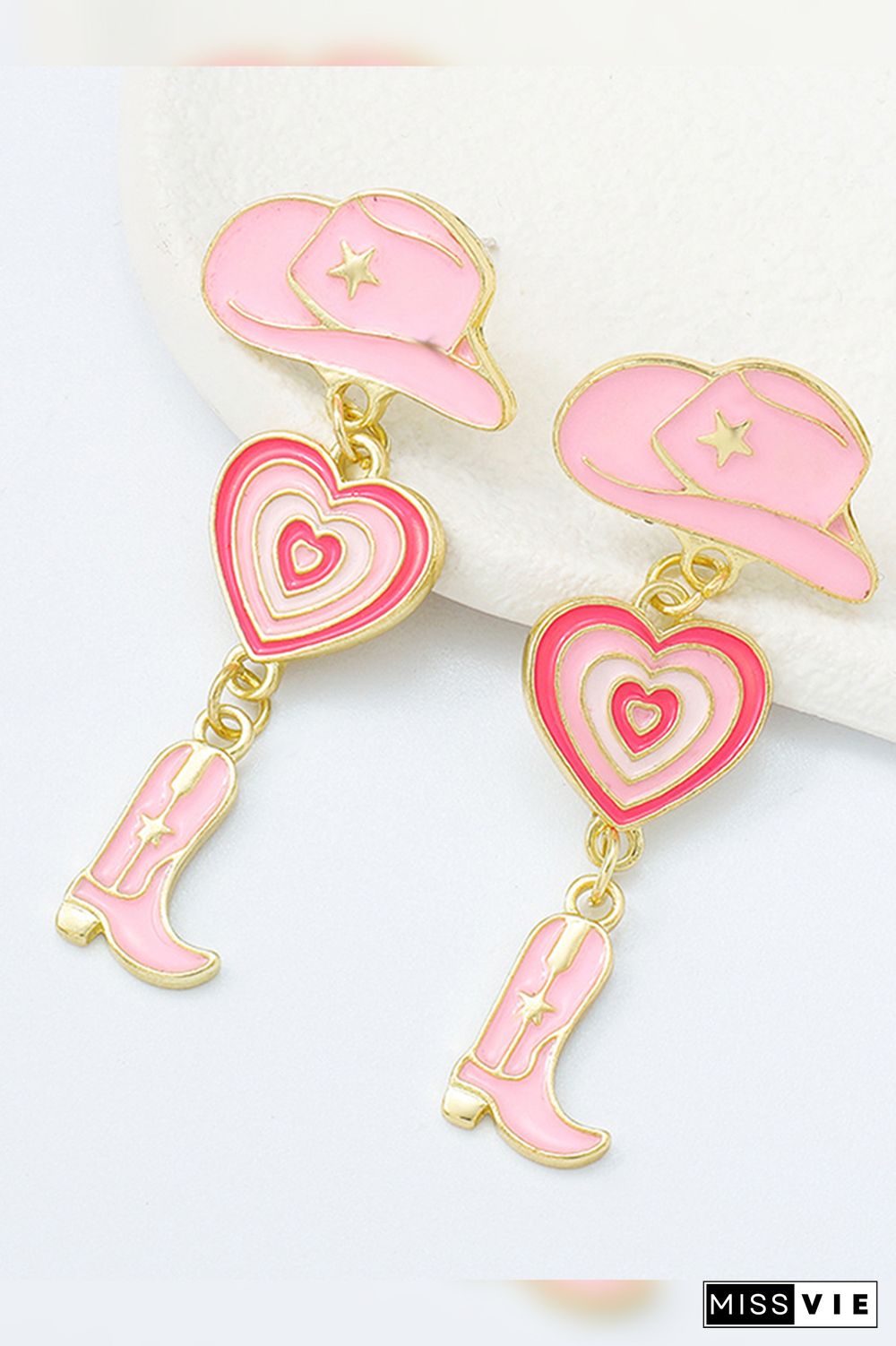 Alloy Heart and Boots Earrings MOQ 5pcs