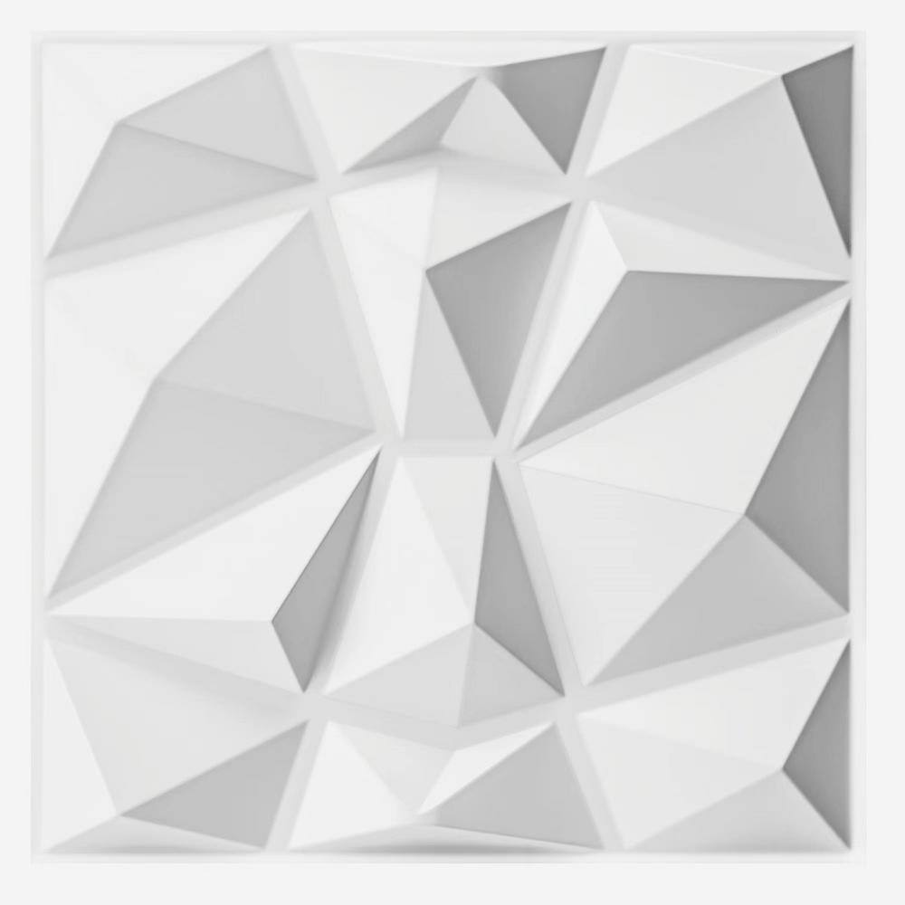 Art3dwallpanels Decorative 3D Wall Panels 11.8 in. x 11.8 in. White PVC Diamond Design (Pack of 33-Tiles 32 sq. ft.) A10hd315