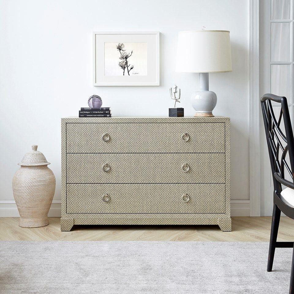 Brittany Large 3 Drawer  Gray Tweed   Transitional   Accent Chests And Cabinets   by Old Bones Co.  Studios  Houzz