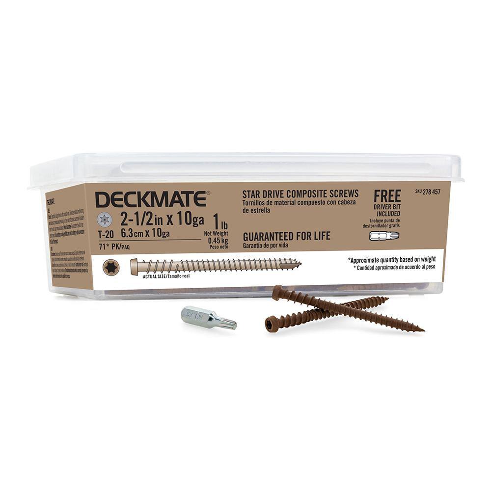 Deckmate #10 2-12 in. Star Pan-Head Wood Deck Screws 1 lb.-Box (71-Piece) 115701