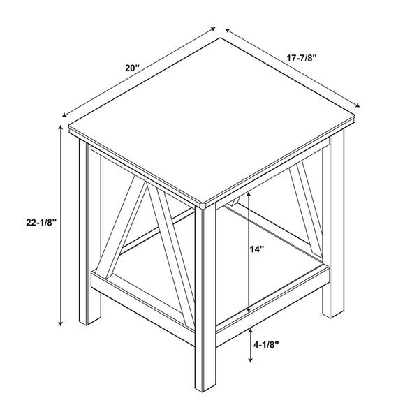 Linon Elaine Driftwood End Table