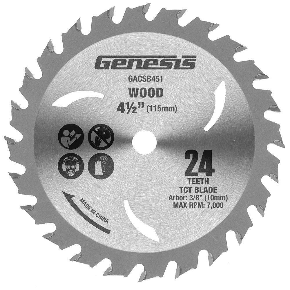 Genesis 4 12 in. 24-Teeth Tungsten Wood-Cutting Carbide-Tipped Circular Saw Blade GACSB451