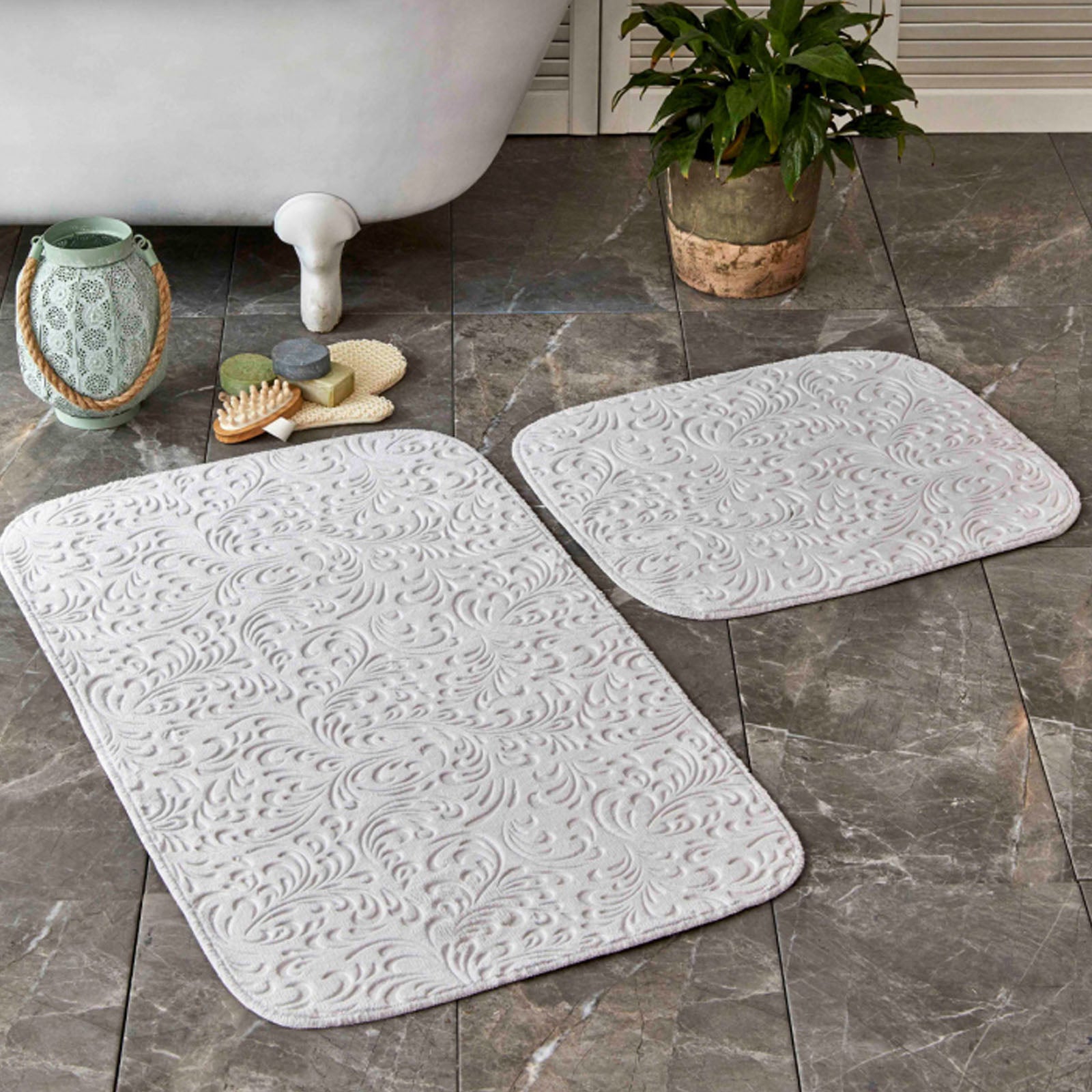 Karaca Home Delora Gray 2 Pieces Bath Mat  200.17.01.0209