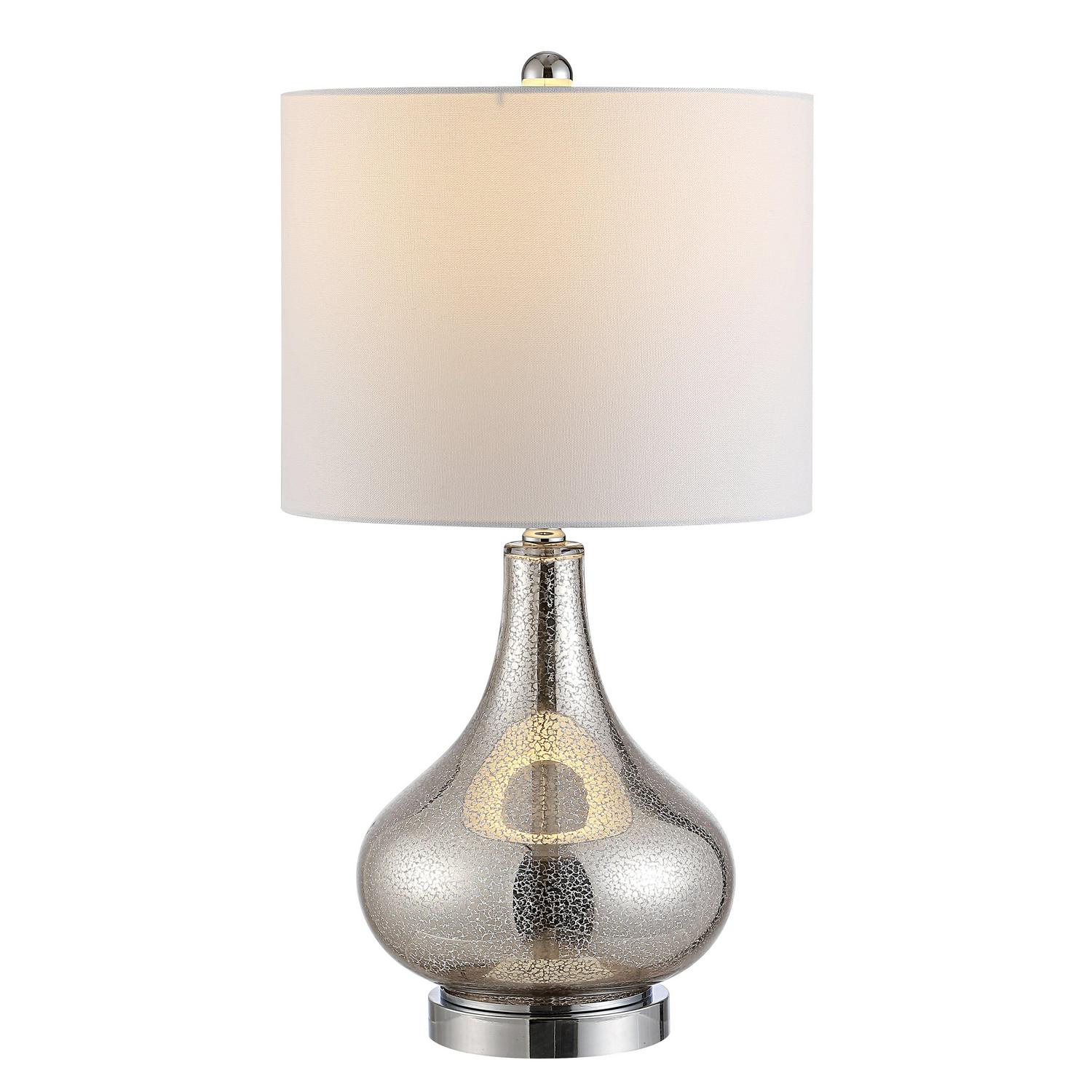 Safavieh Brooks 24 in. Modern Glass Table Lamp， Silver