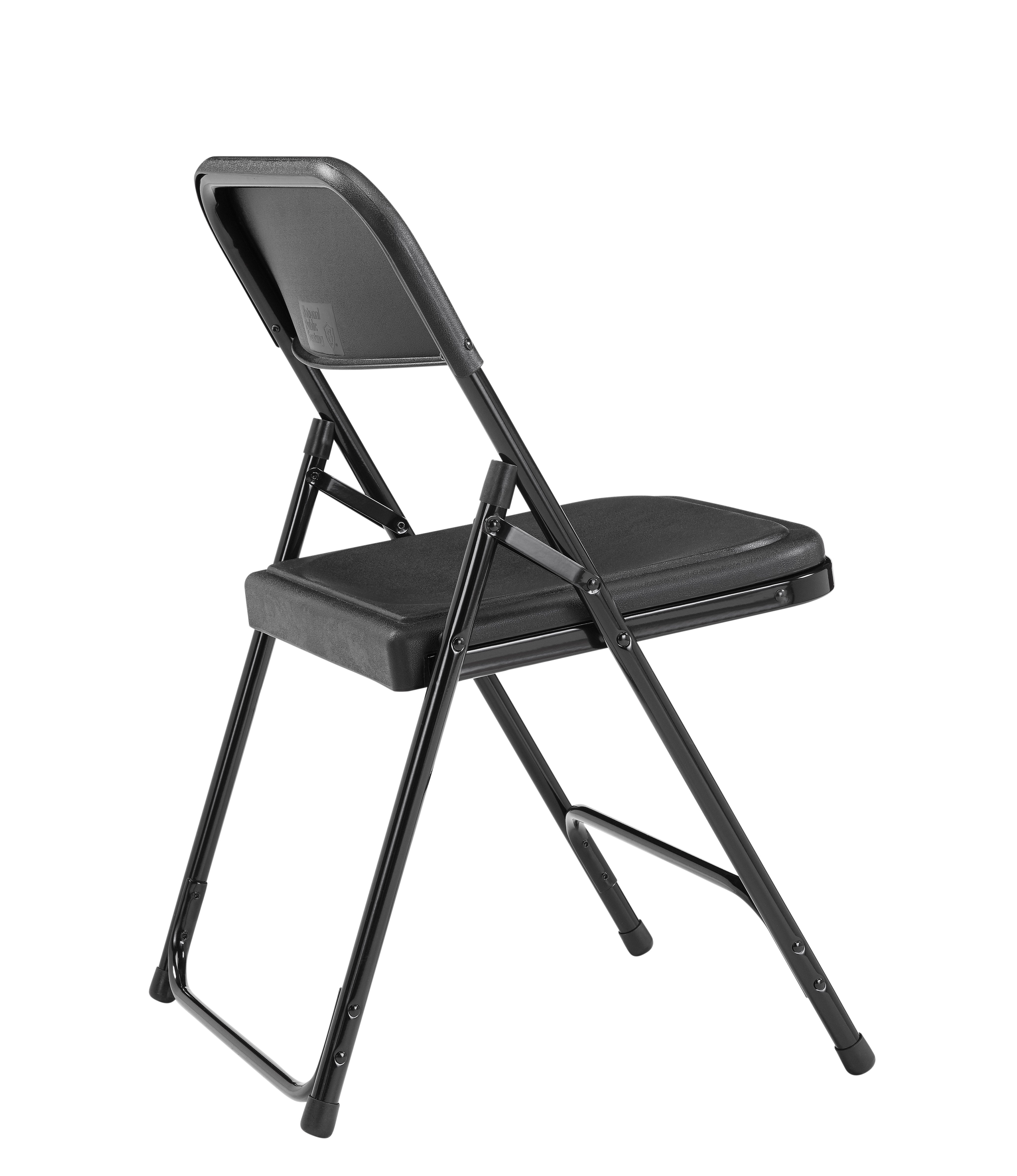 National Public Seating Plastic Folding Chairs (4 Pack), Black