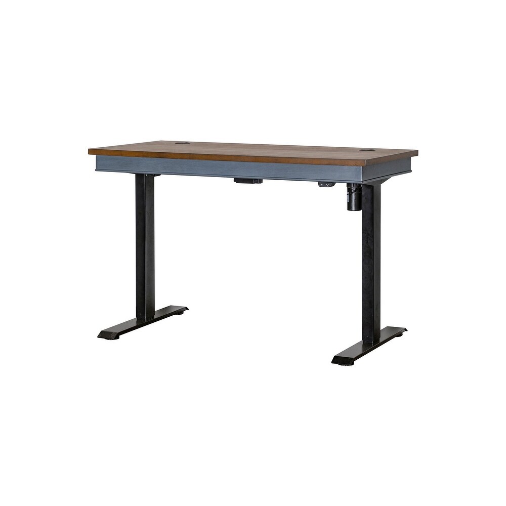 Farmhouse Electric Sit/Stand Desk  Height Adjustable Table  Blue