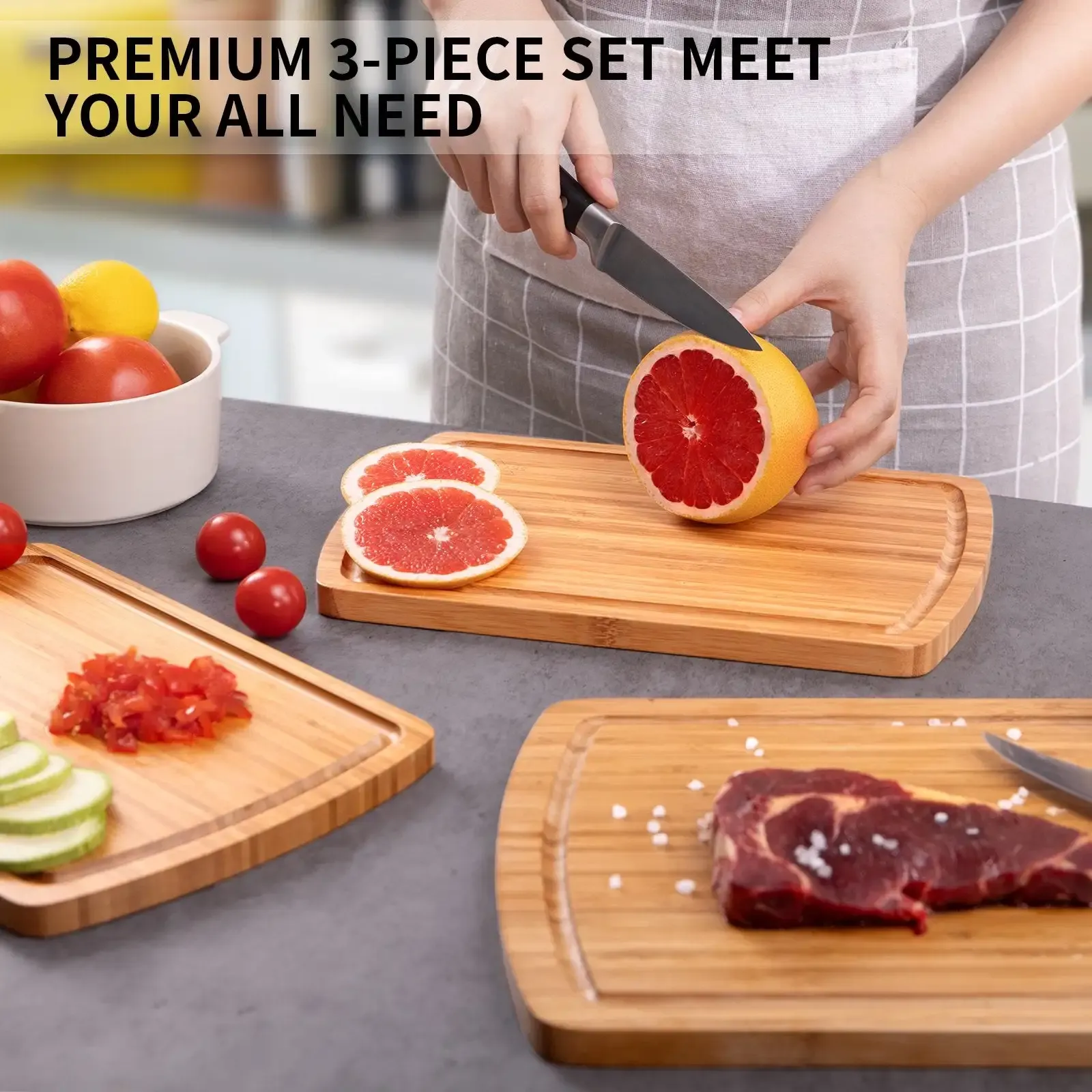 Bamboo Cutting Board Set of 3