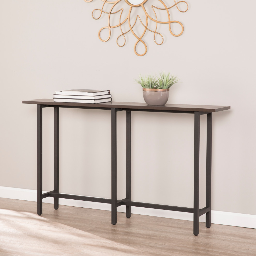 Rolling Long Narrow Console Table   Industrial   Console Tables   by SEI  Houzz