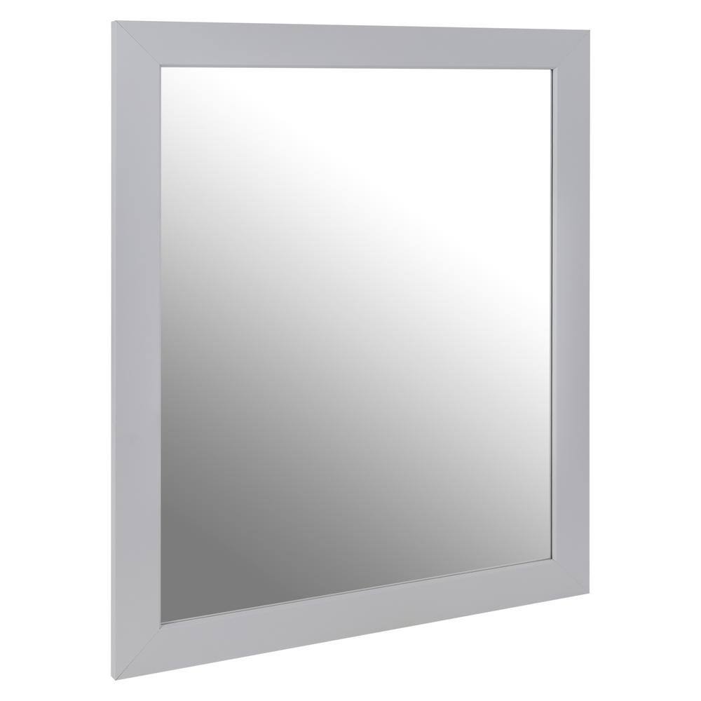 Home Decorators Collection 26.25 in. W x 32 in. H Rectangular Framed Wall Bathroom Vanity Mirror in Pearl Gray WM26-PG