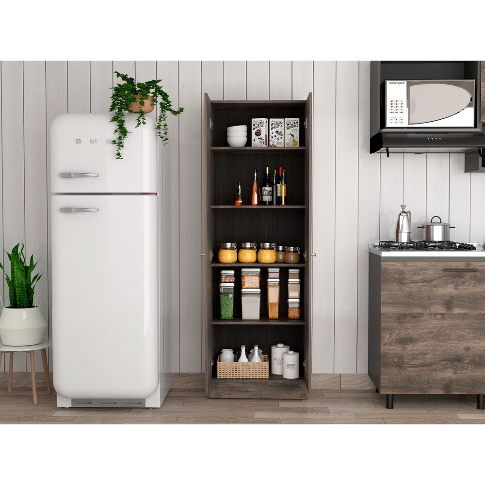 Storage Cabinet Pipestone  Five Shelves  Dark Brown / Black Wengue Finish High quality and durable