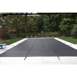 Water Warden 20 ft. x 40 ft. Rectangle Solid Gray In Ground Pool Safety Cover ASTM F1346 Certified SCSGY2040