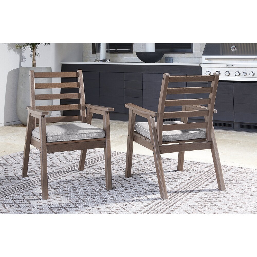 Signature Design by Ashley Emmeline Brown/Beige 5 Piece Outdoor Dining Package   72\