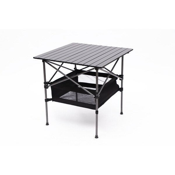 Camping Table with Storage Basket and Carry Bag，Lightweight Foldable Picnic Table，Beach Table for Hiking，Fishing，Tailgating