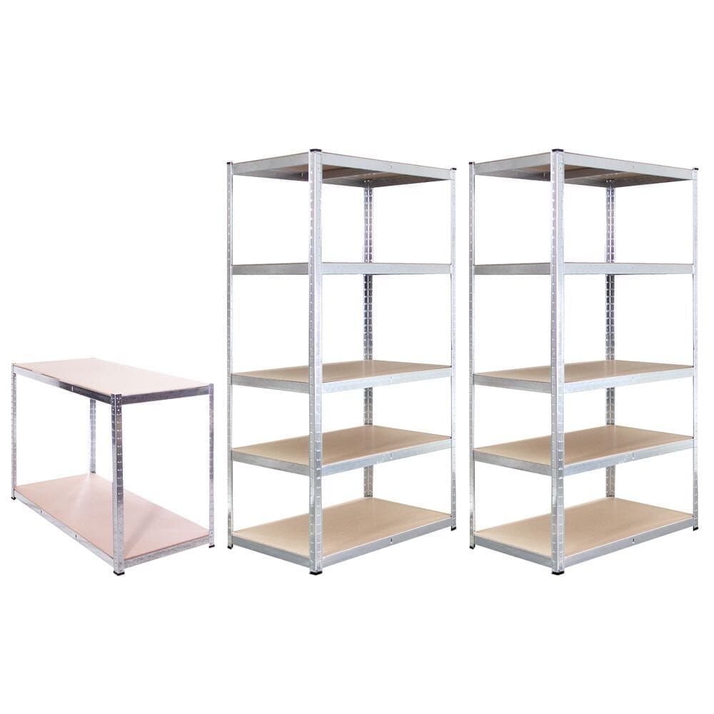 5 Tier Boltless Shelving Unit (set of 2) Plus Workbench