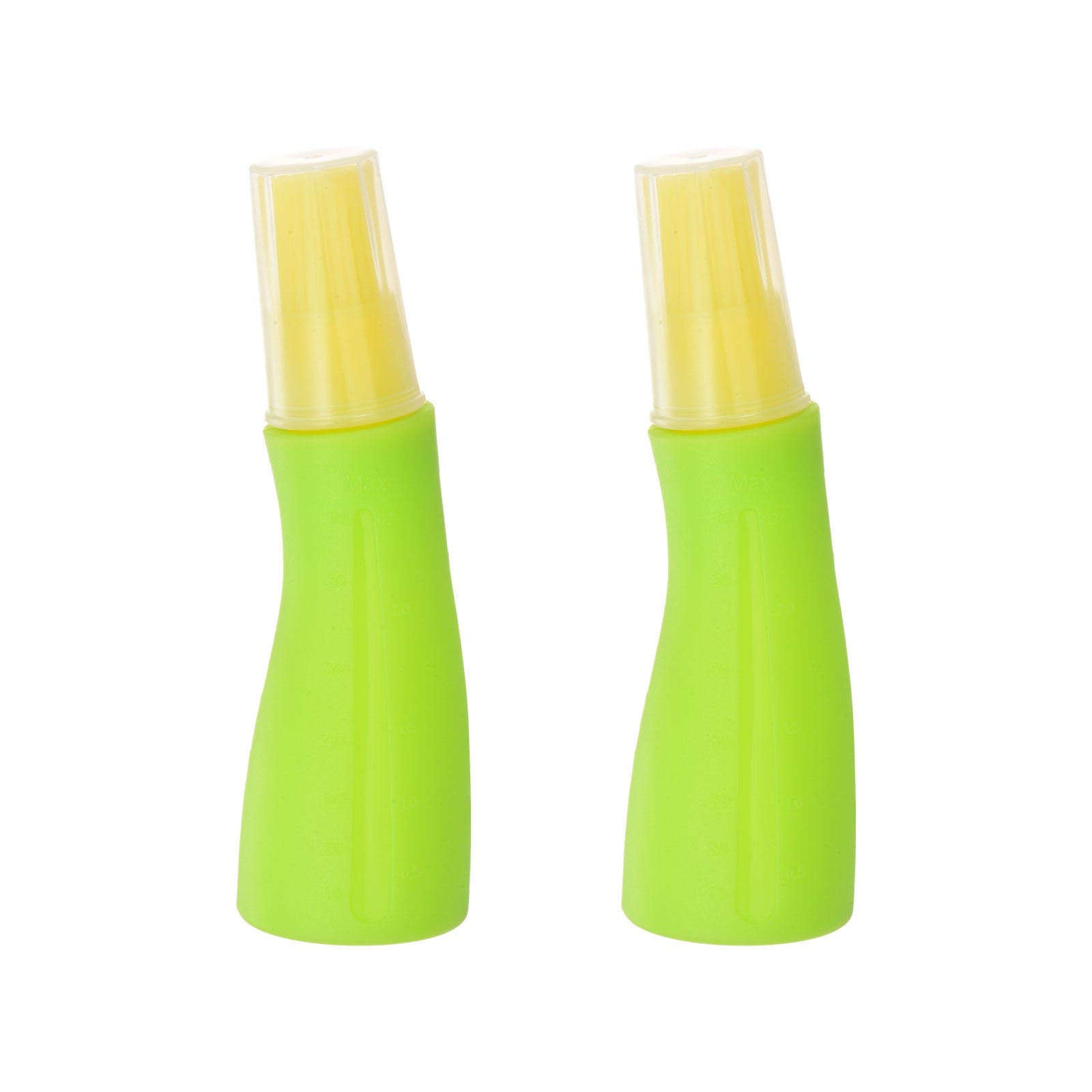 2pcs Silicone Oil Bottle Brush with Cap for BBQ Cooking Baking， Yellow+Green