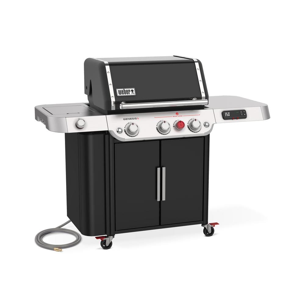 Weber Genesis EPX-335 3-Burner Natural Smart Gas Grill in Black with Side Burner 37810001